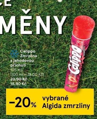Calippo s jahodovou příchutí