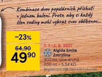 Algida Smile Zmrzlina 900 ml