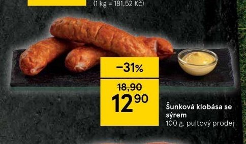 Šunková klobása se sýrem