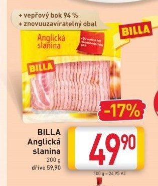 BILLA Anglická slanina