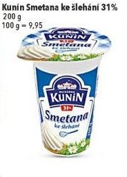 Kunín Smetana ke šlehání 31%