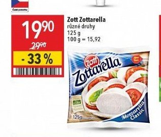 Zott Zottarella různé druhy