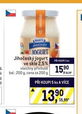 Jihočeský jogurt ve skle 2,5%