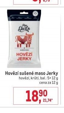 Hovězí sušené maso Jerky