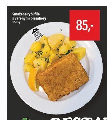 Smažené rybí filé s vařenými brambory