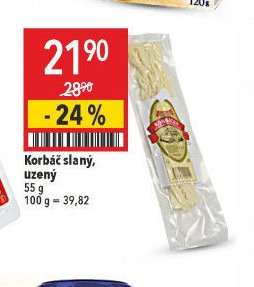 Korbač slaný, uzený