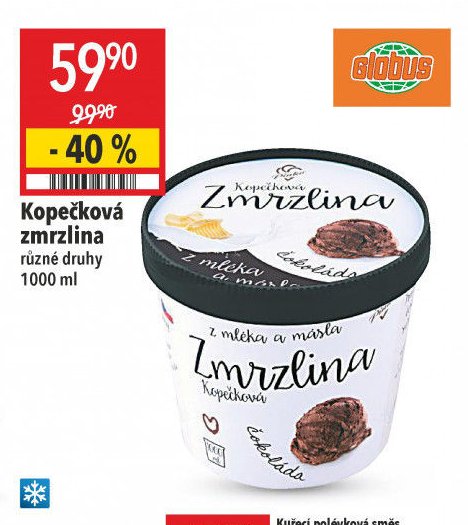 Kopečková zmrzlina různé druhy