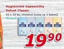 Kapesníčky papírové 3vrstvé Velvet