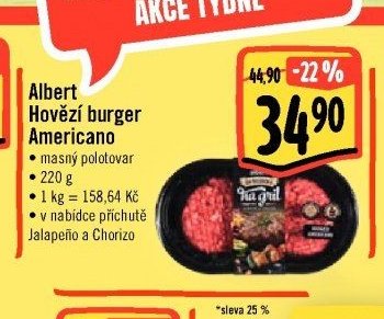 Albert Hovězí burger Americano
