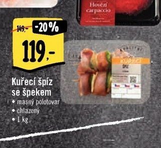Kuřecí špíz se špekem
