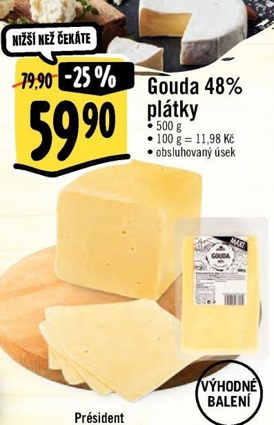 Gouda 48% plátky
