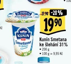 Kunín Smetana ke šlehání 31%