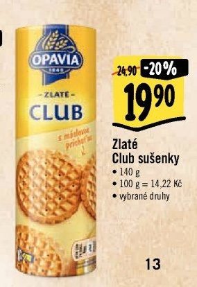 Zlaté Club sušenky