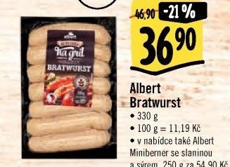 Grilovací klobása bratwurst Od řezníka na gril Albert