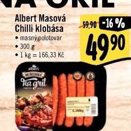Klobása masová chilli Od řezníka na gril Albert