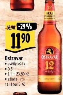 Pivo světlý ležák 12° Ostravar