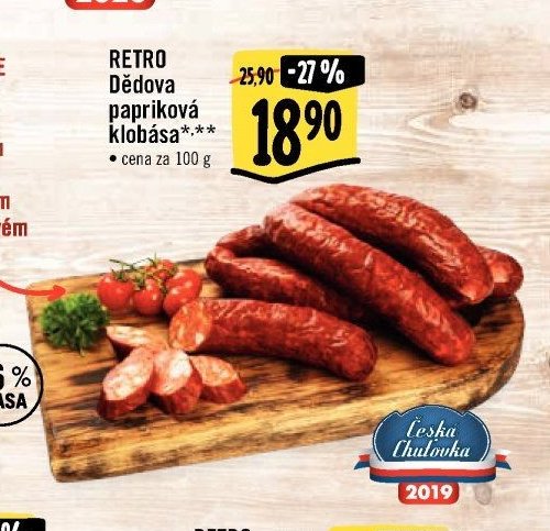 RETRO Dědova papriková klobása