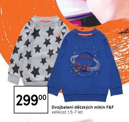 Dvojbalení dětských mikin F&F