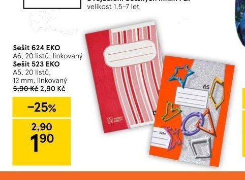 Sešit 624 EKO a Sešit 523 EKO