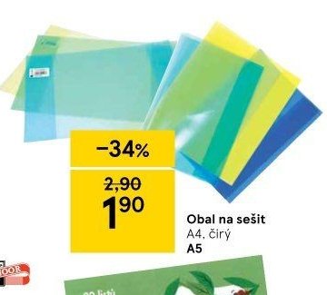 Obal na sešit A4, čirý A5