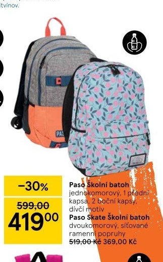 Paso Školní batoh / Paso Skate Školní batoh
