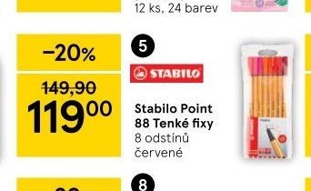 Stabilo Point 88 Tenké fixy