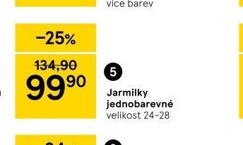 Jarmilky jednobarevné velikost 24-28