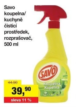 Čistič koupelen ve spreji Savo