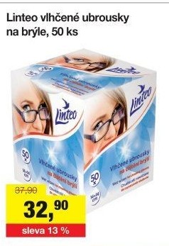 Čisticí vlhčené ubrousky na brýle Linteo