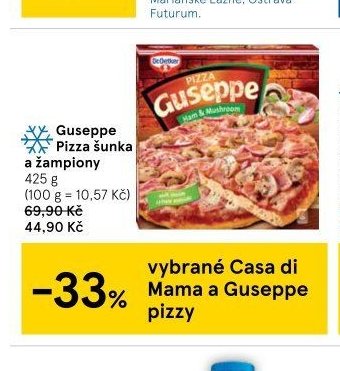Guseppe Pizza šunka a žampiony