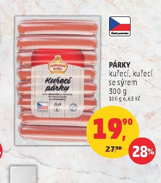 PÁRKY kuřecí se sýrem