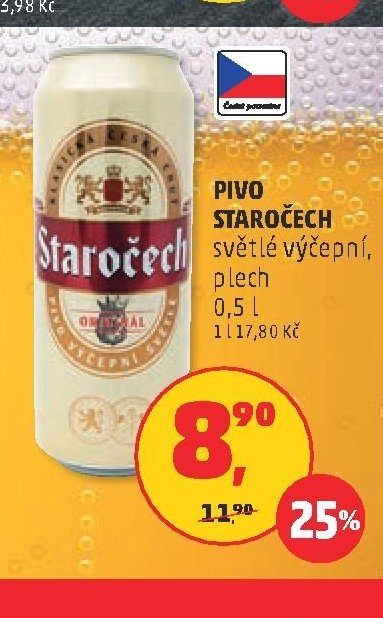 PIVO STAROČECH světlé výčepní, plech