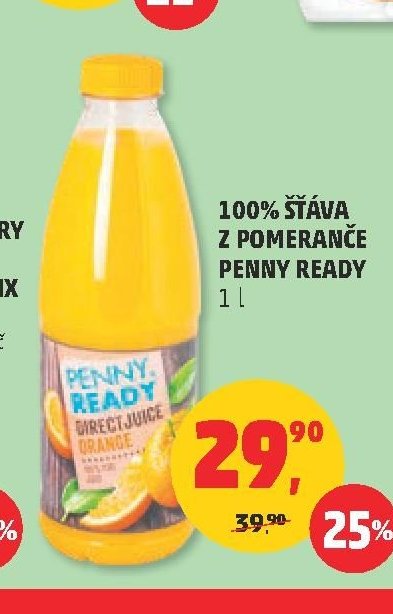 100% šťáva z pomeranče Penny Ready
