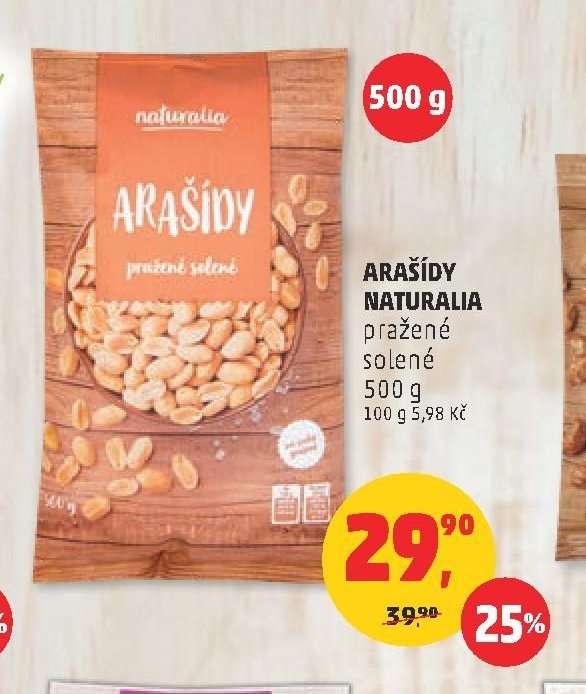 Arašídy Naturalia pražené solené 500 g