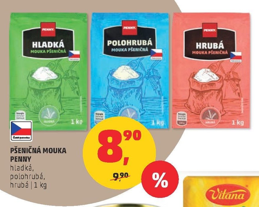 Pšeničná mouka Penny (hladká, polohrubá, hrubá)