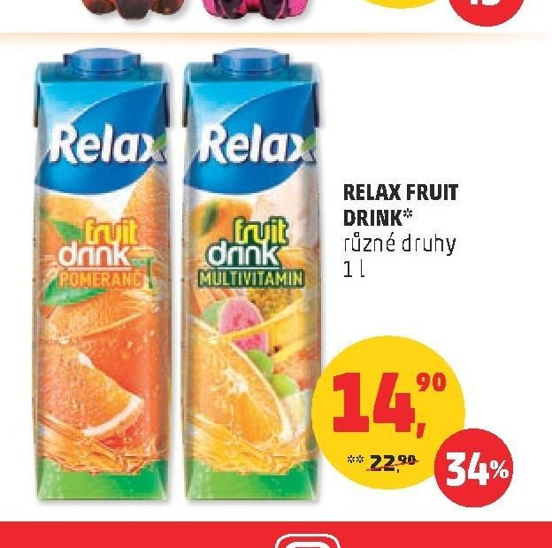 Relax Fruit Drink různé druhy 1 l