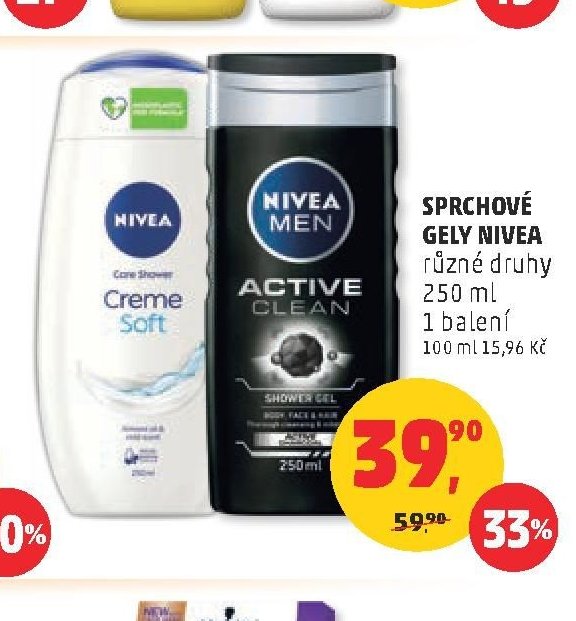 SPRCHOVÉ GELY NIVEA různé druhy