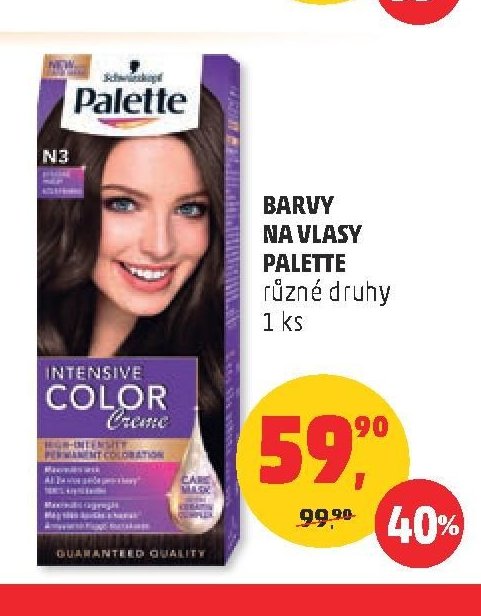 BARVY NA VLASY PALETTE různé druhy