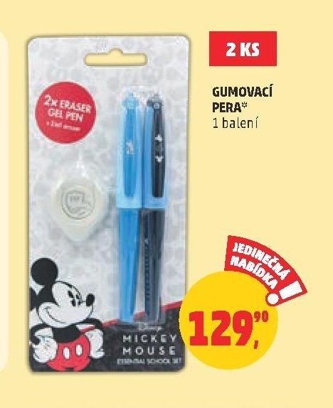 Gumovací pera 2 ks