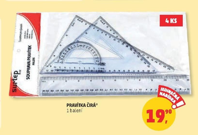 Souprava pravítek 4 ks