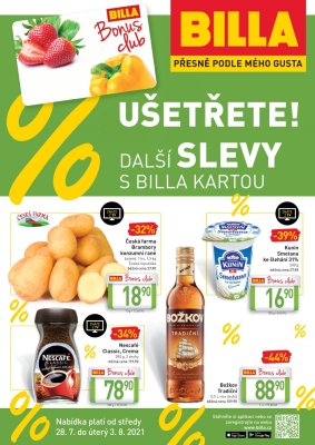 akční leták BILLA 28.7.2021-3.8.2021