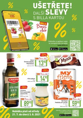 akční leták BILLA 28.7.2021-3.8.2021