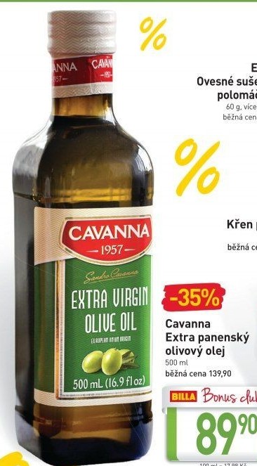 Olivový olej extra panenský Cavanna
