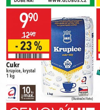 Cukr krupice, krystal 1 kg