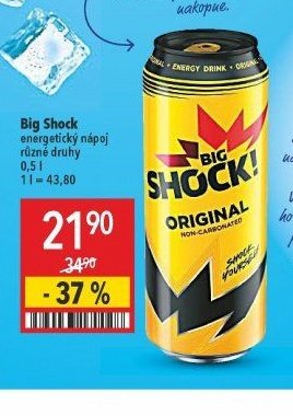 Big Shock energetický nápoj různé druhy
