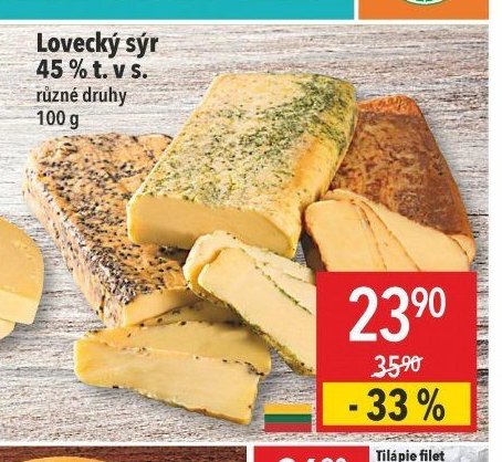 Lovecký sýr 45 % t. v s.