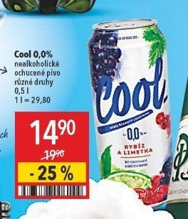 Cool 0,0% nealkoholické ochucené pivo