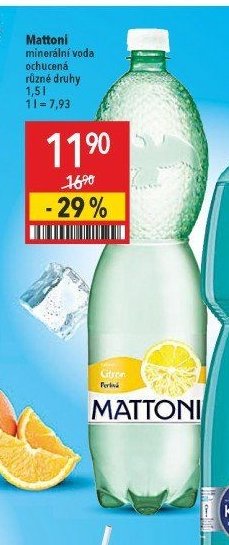 Mattoni minerální voda ochucená různé druhy