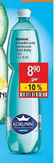 Korunní minerální voda neochucená různé druhy