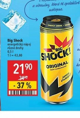 Big Shock energetický nápoj různé druhy
